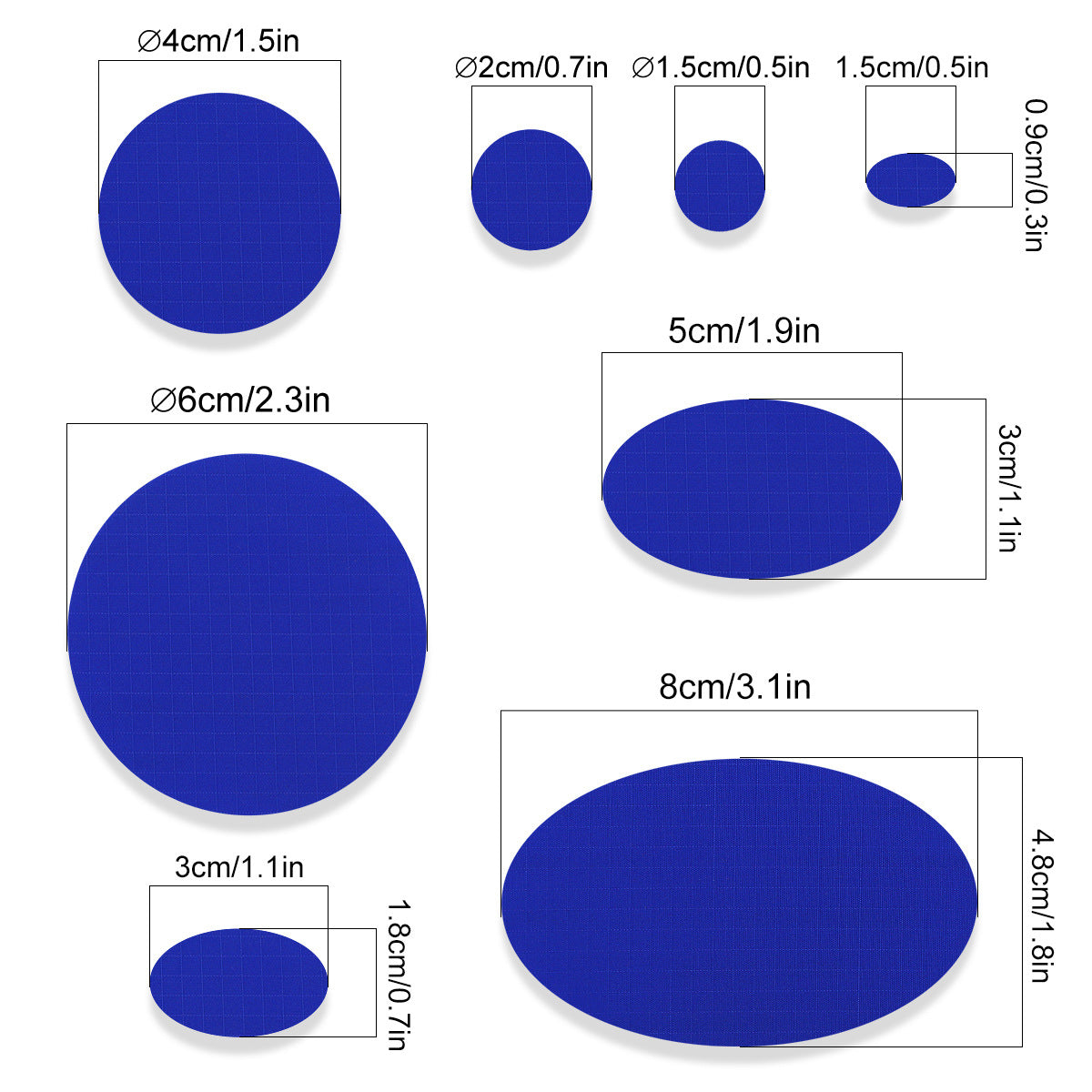 Wholesale Sapphire Blue Nylon Self Adhesive Repair Patches 11 Pack No Sew Waterproof Fabric For Coats Raincoats Tents Down ets Everyday Home Travel Gift