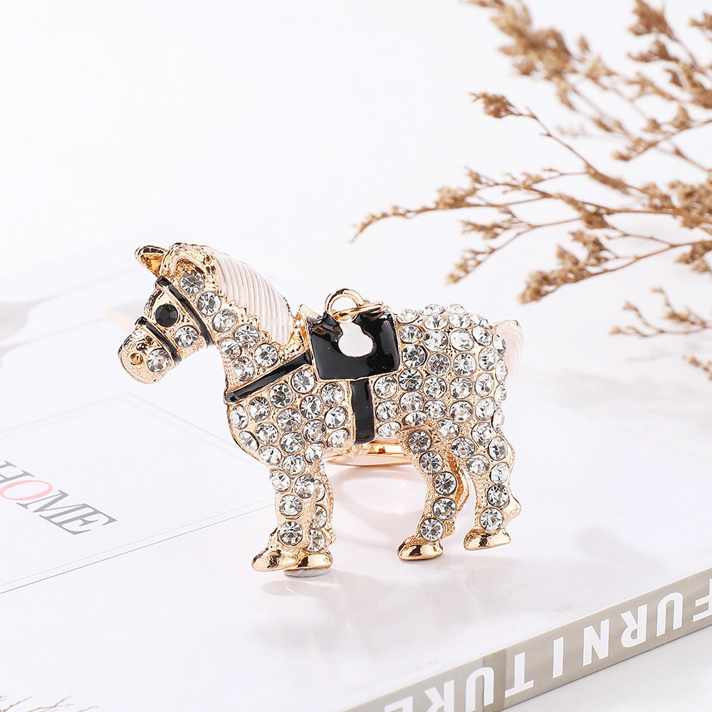 Wholesale Rhinestone Zodiac Keychain Horse Alloy Inlaid with Rhinestones