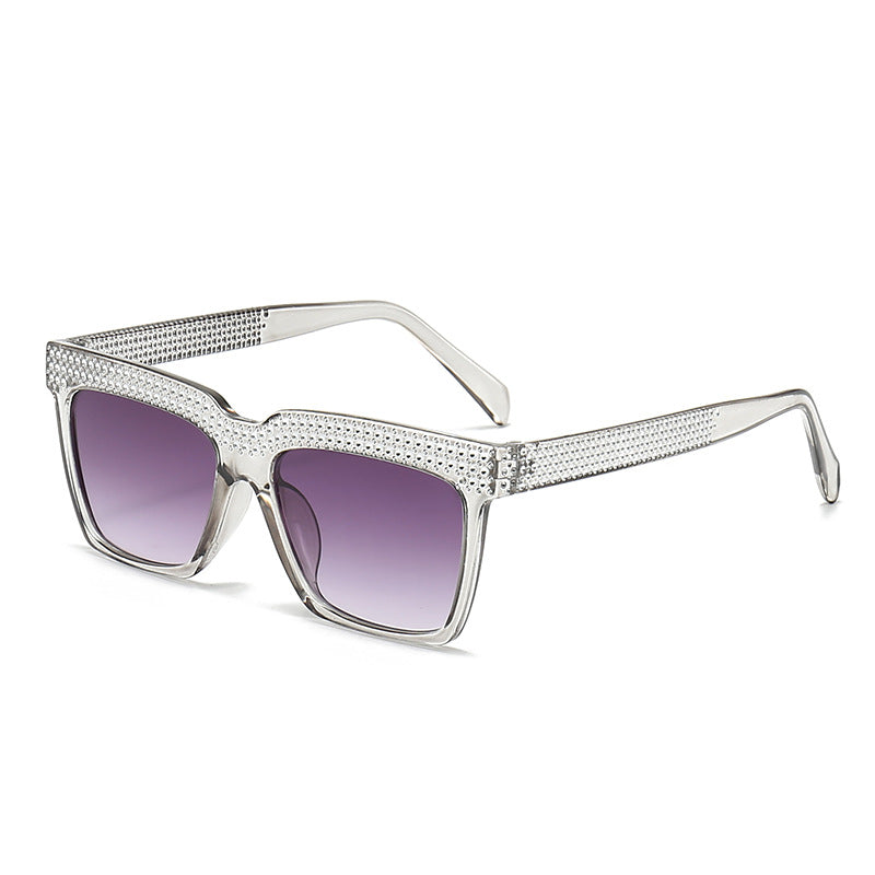 Wholesale Imitation Diamond Square Gradient Fashion Sunglasses Trendy Driving Sunglasses