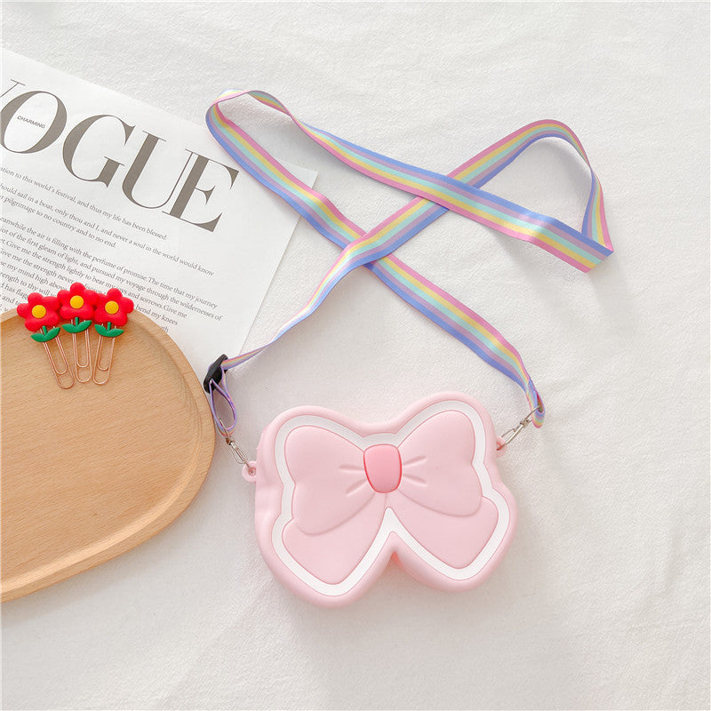 Wholesale Kids Double Sided Butterfly Silicone Messenger Bag
