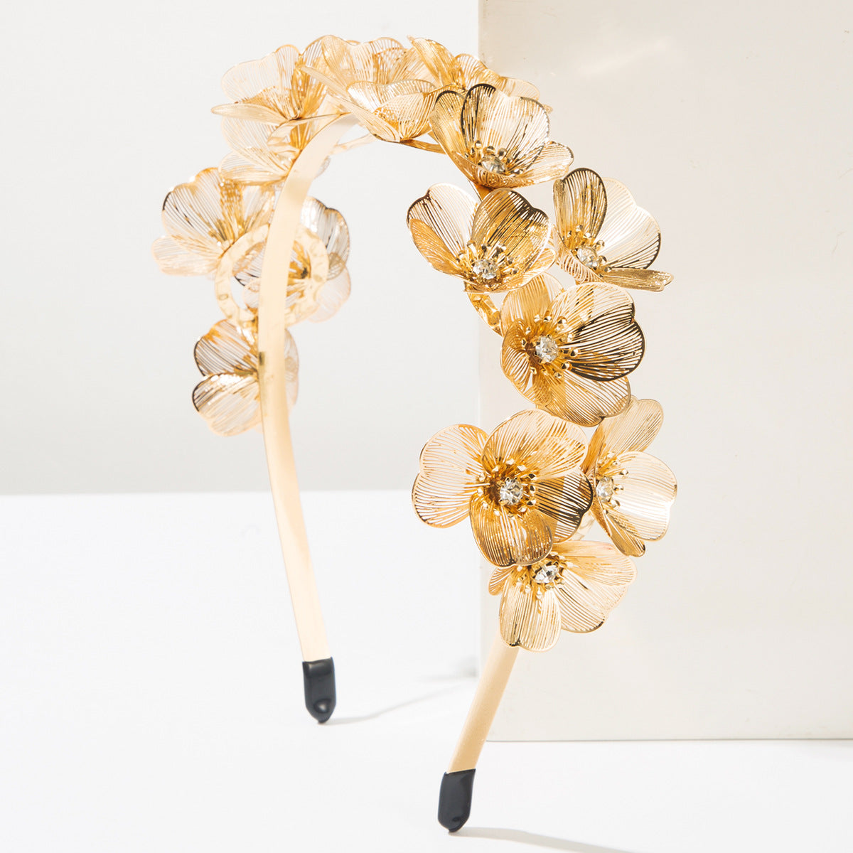 New Floral Headband Metallic Leaf Diamond FlowerHair