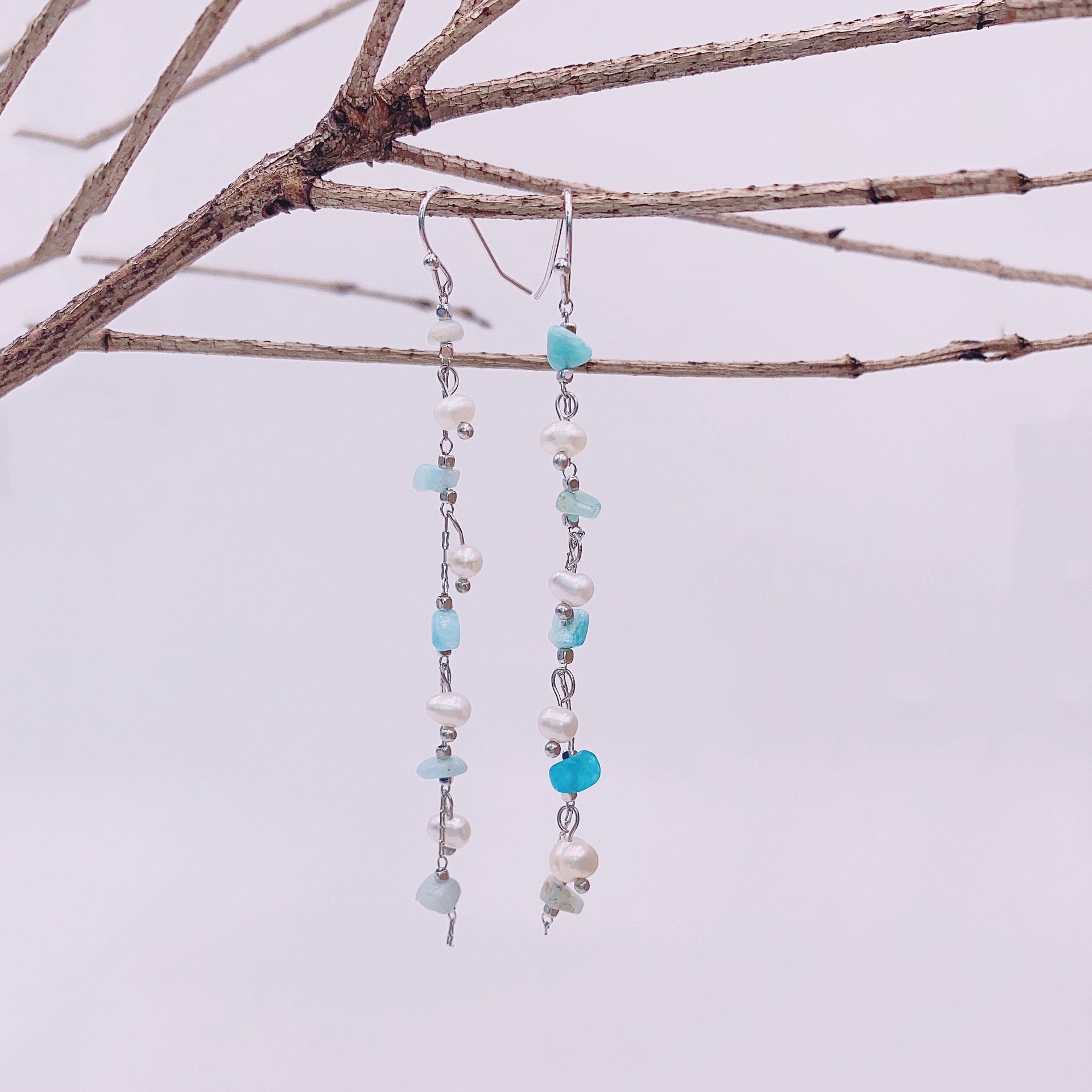 Wholesale Baroque Pearl Natural Color Stone Earrings