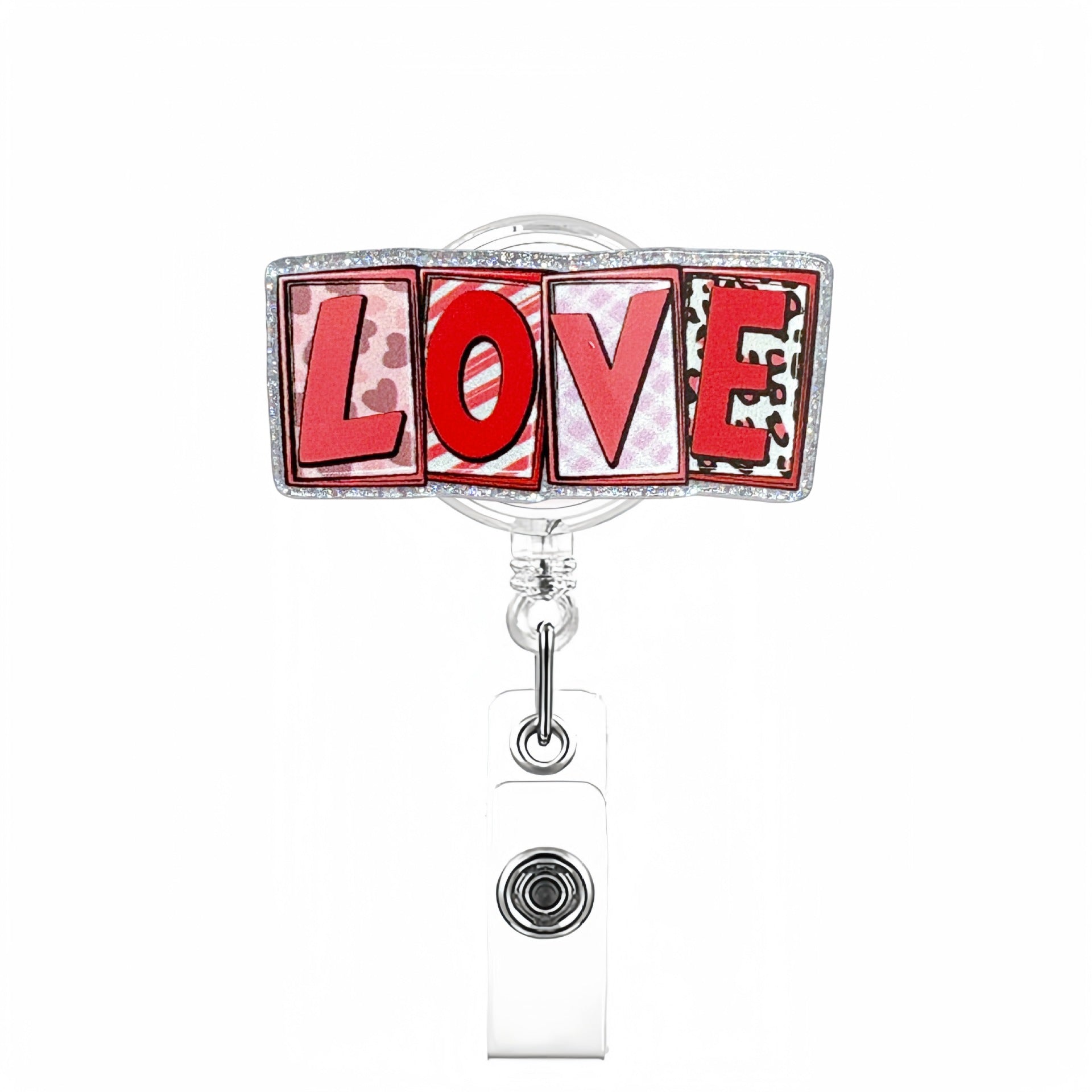 Wholesale Valentine' s Day Acrylic Telescopic Badge Reels