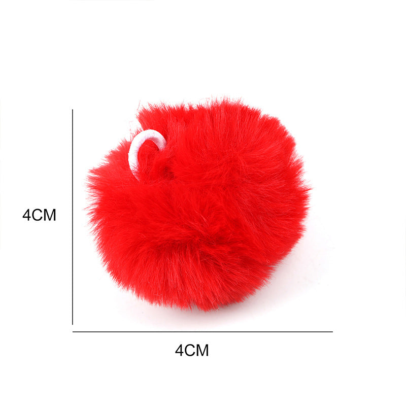 Wholesale 4cm 5pcs Fur Ball Color Faux Plush Pendant DIY Keychain