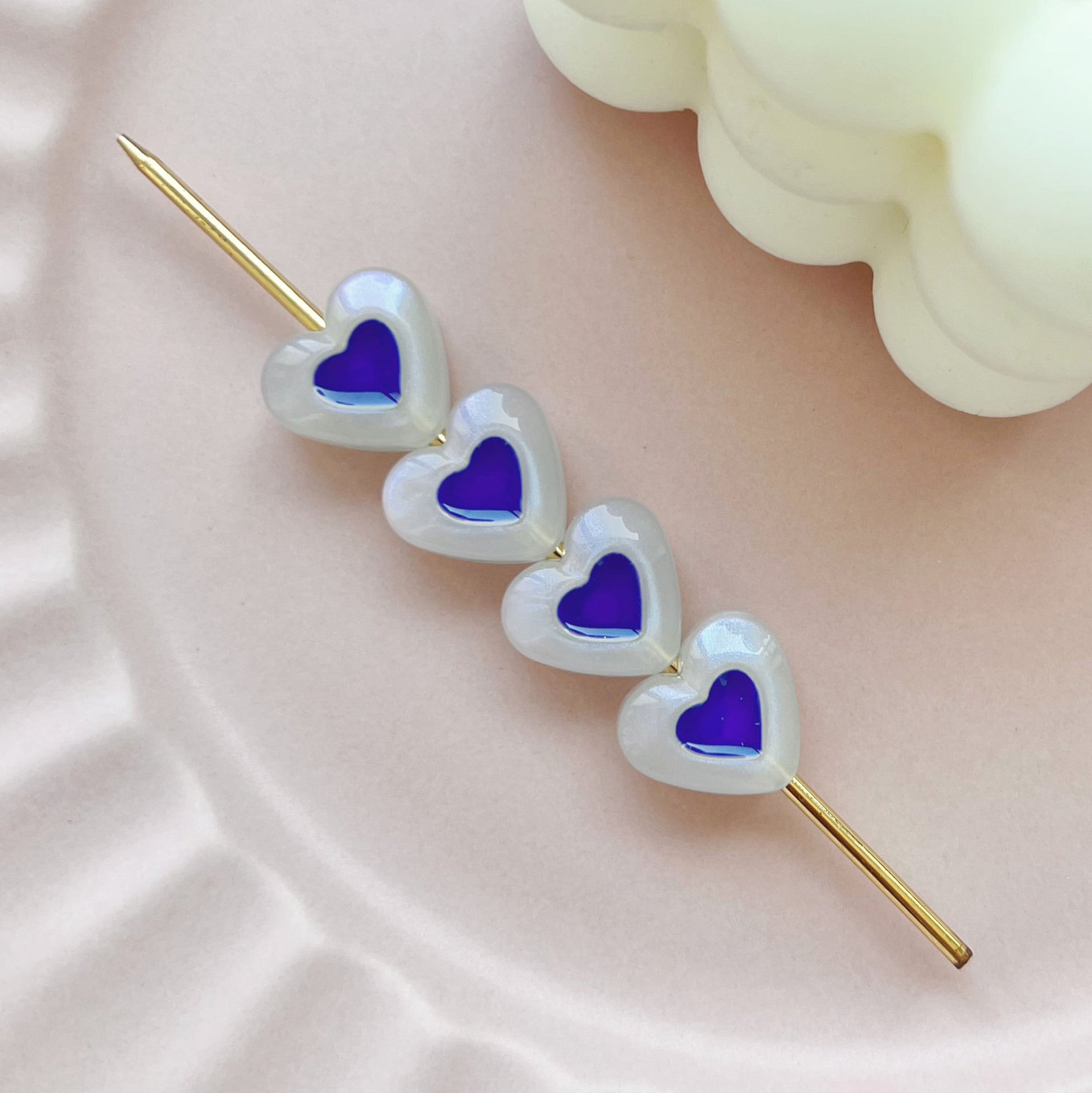 Wholesale 10pcs colorful heart Acrylic Beads