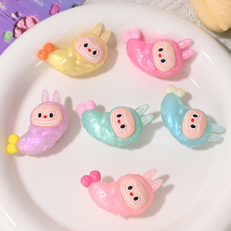 Wholesale 10pcs/pack oft silicone cartoon fried shrimp rubber beads