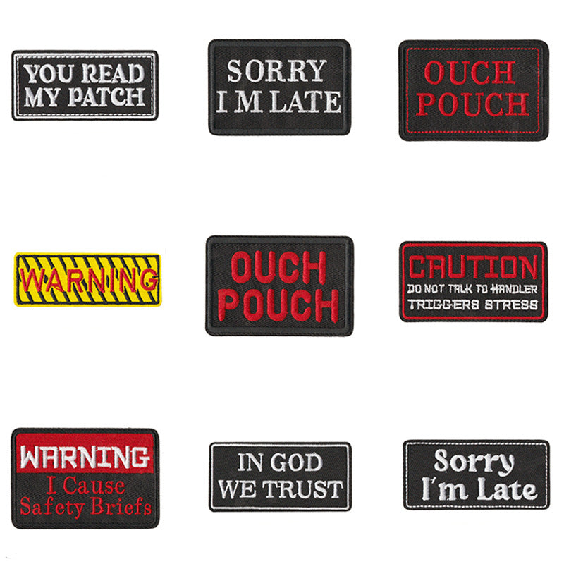 Wholesale Embroidered Iron On Patches Warrior Series English Letter Applique Set Of 9 For Towels Clothing Bags DIY Decorative Craft Supply