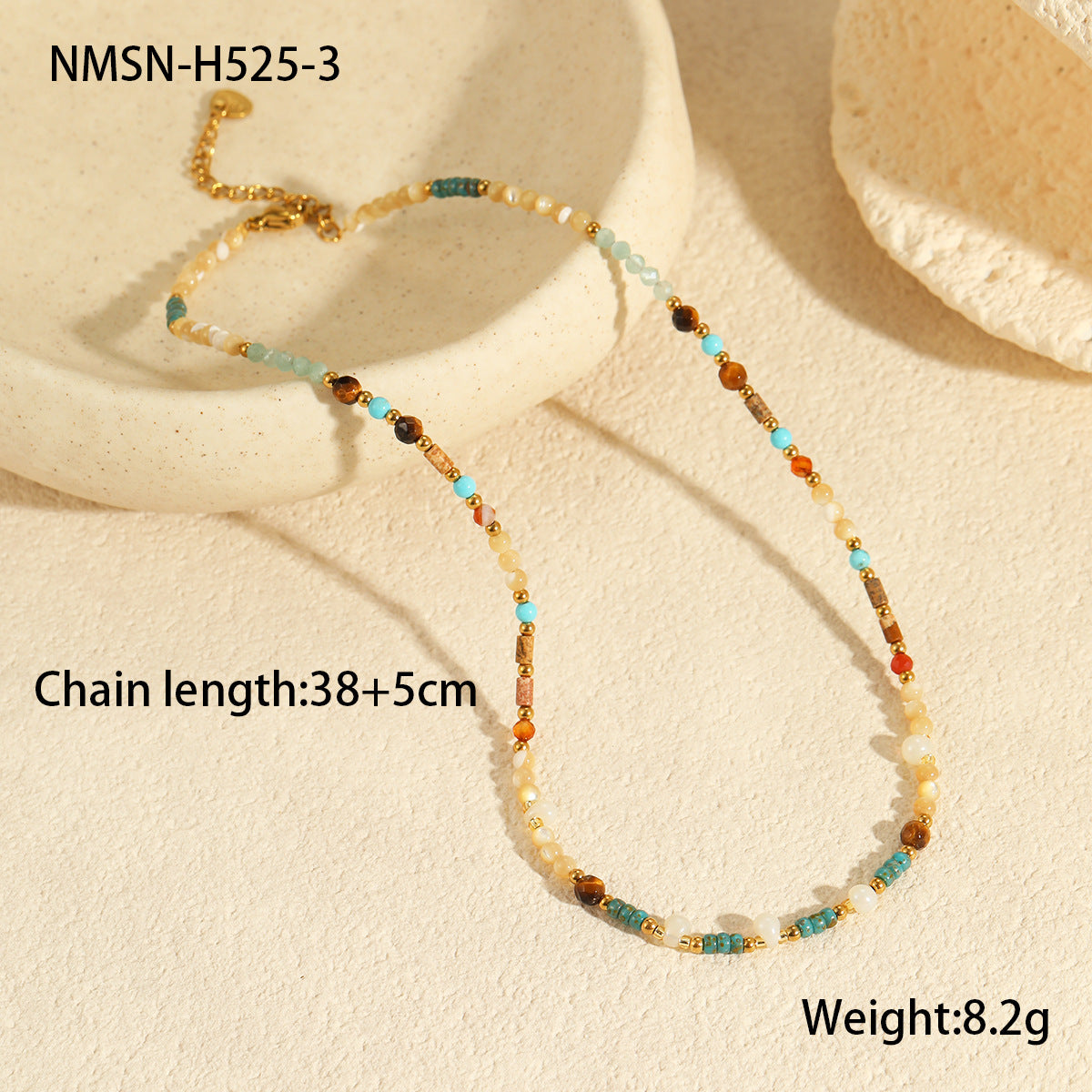 Wholesale Natural stone Stainless Steel Necklace