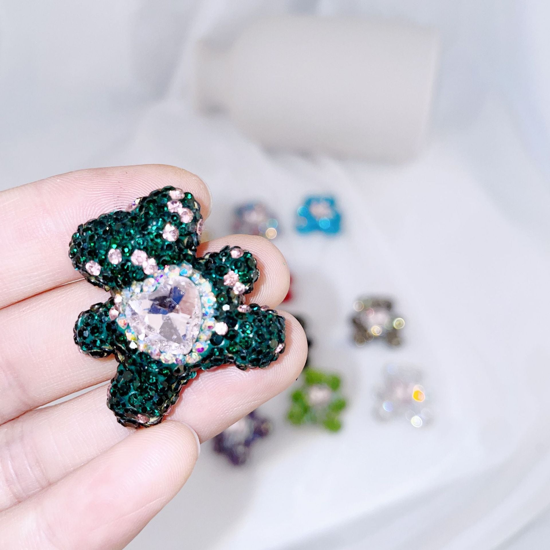 Wholesale Christmas Bear Straight Hole Full Drilled Clay Beads