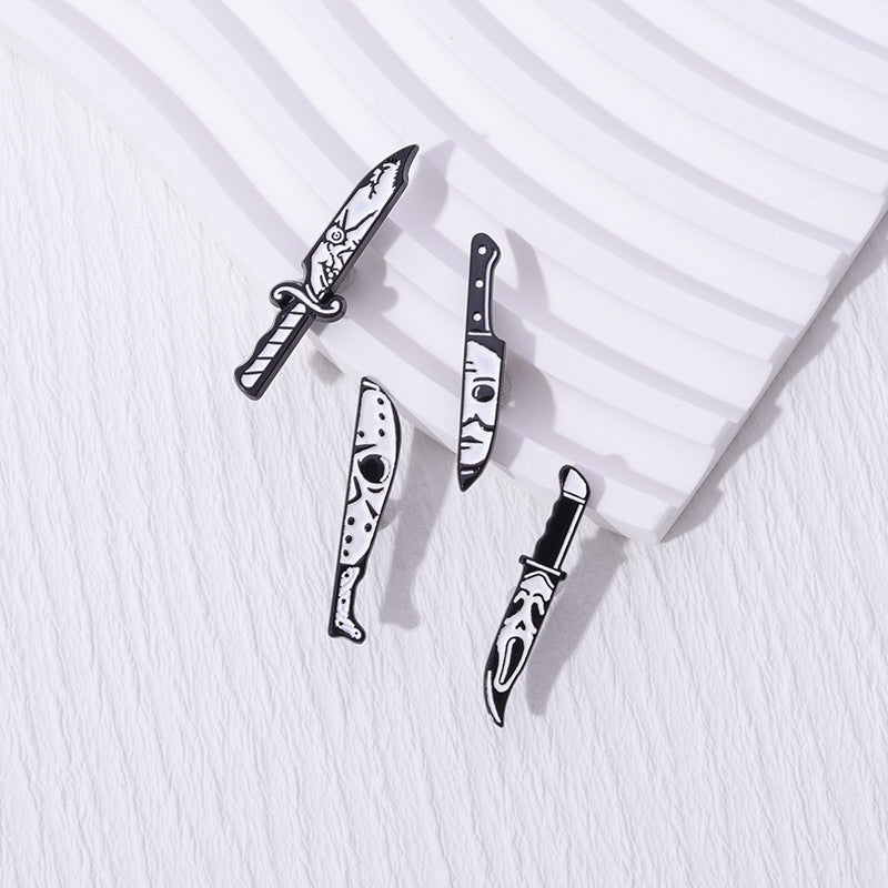 Wholesale Gothic Skull Dagger Dark Halloween Metal Brooch