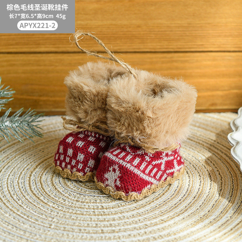 Wholesale Fabric Boots Christmas Tree Pendants