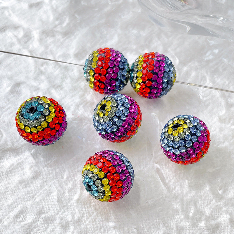 Wholesale Contrasting Black Pink and White Leopard Print Acrylic Diamond Beads