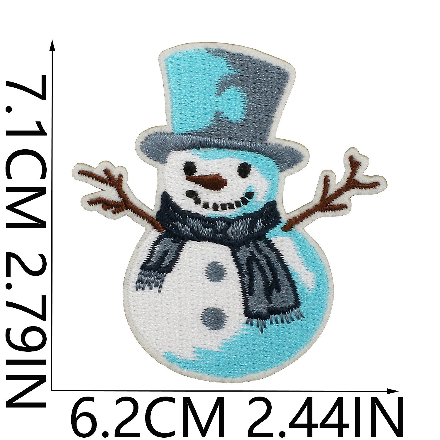 Wholesale Blue and white Christmas embroidered DIY Patches