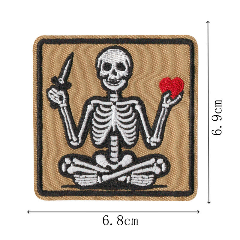 Wholesale Embroidered Warrior Skull Patches 9 Piece Set DIY Badges For Clothing Bags Hats And More