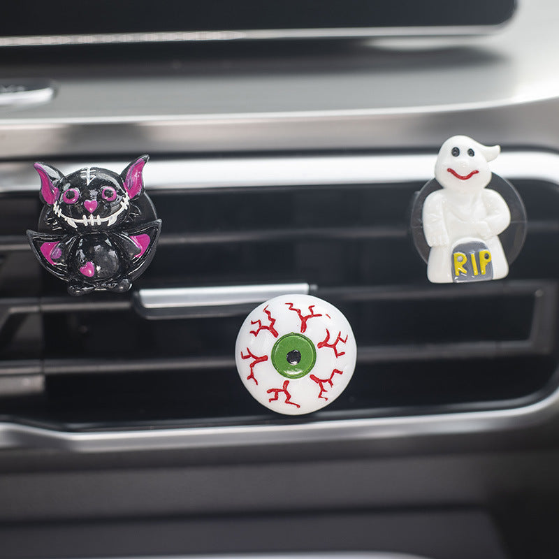 Wholesale Resin Skull Ghost Perfume Clip for Halloween Vehicles