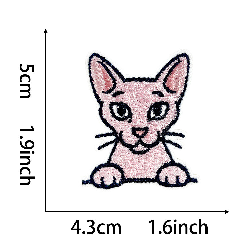 Wholesale 10Pc Cute Cat Embroidery Patches Iron On Adhesive Appliques With Fun Cat Expressions For Coats And Casual Decor OLY Exclusive