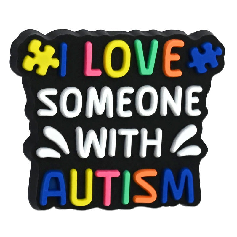 Wholesale Random 100pcs Cartoon Autism Pattern Beads Focal Beads