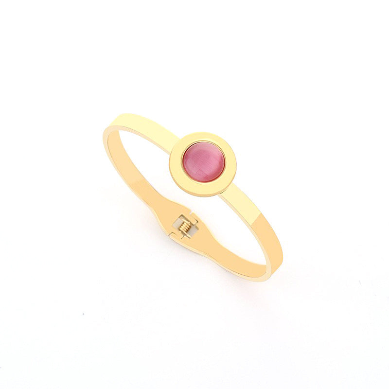 Wholesale Gute Opal Jewelry Set Titanium Steel Bracelet Necklace Ring Ring Earrings Set of Four