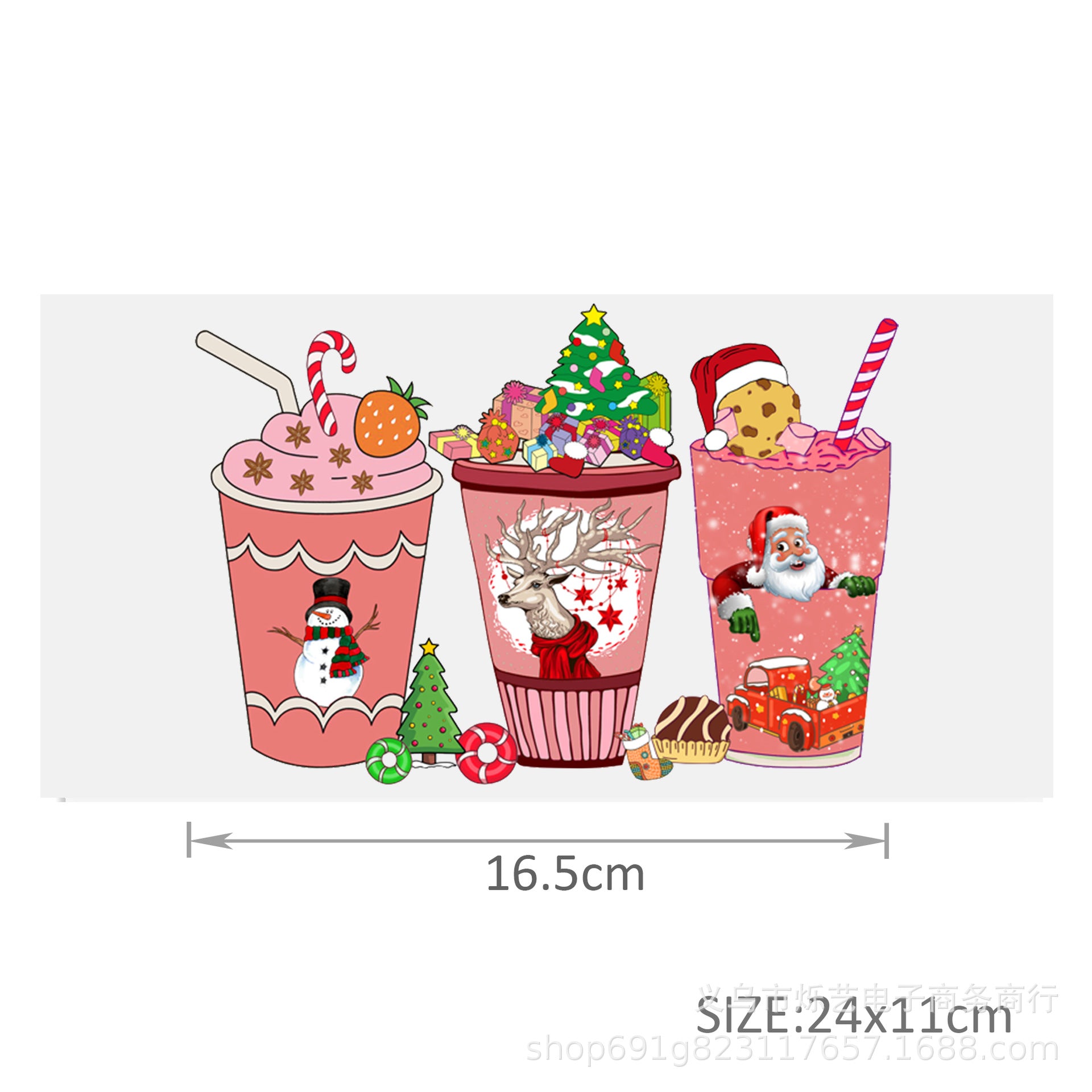 Wholesale Christmas  Snowman Drink  16oz Cup UV DTF Wraps