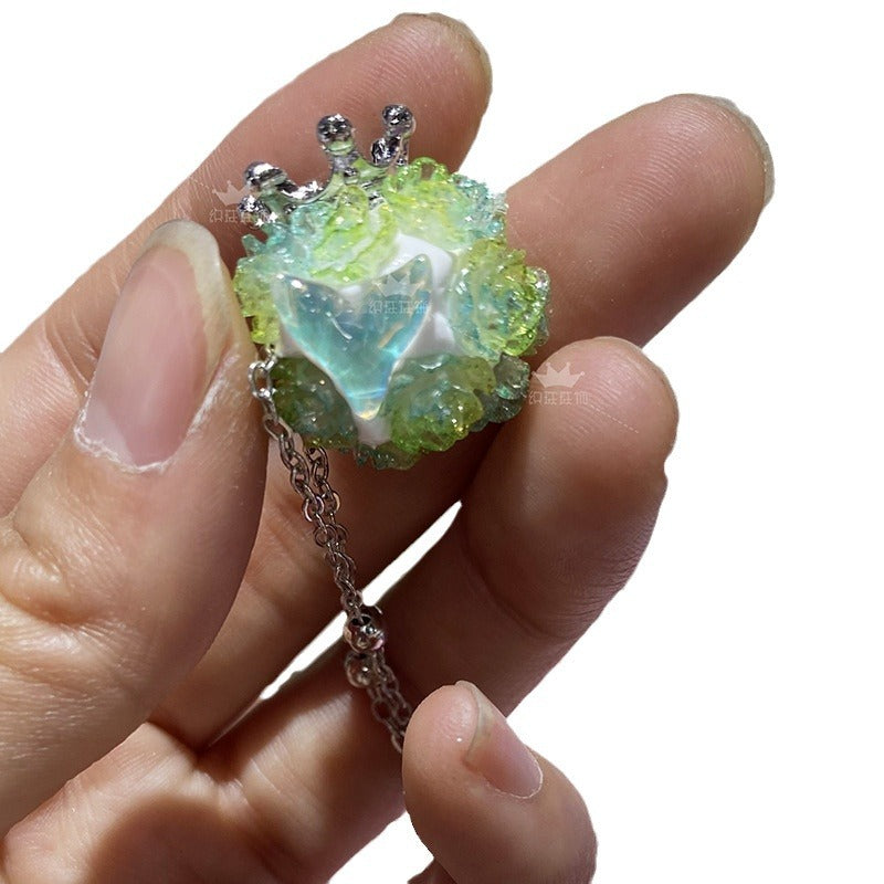 Wholesale 5PCS/PACK Crown Mermaid Tassel Soft Ceramic Drill Ball with Straight Hole Beads