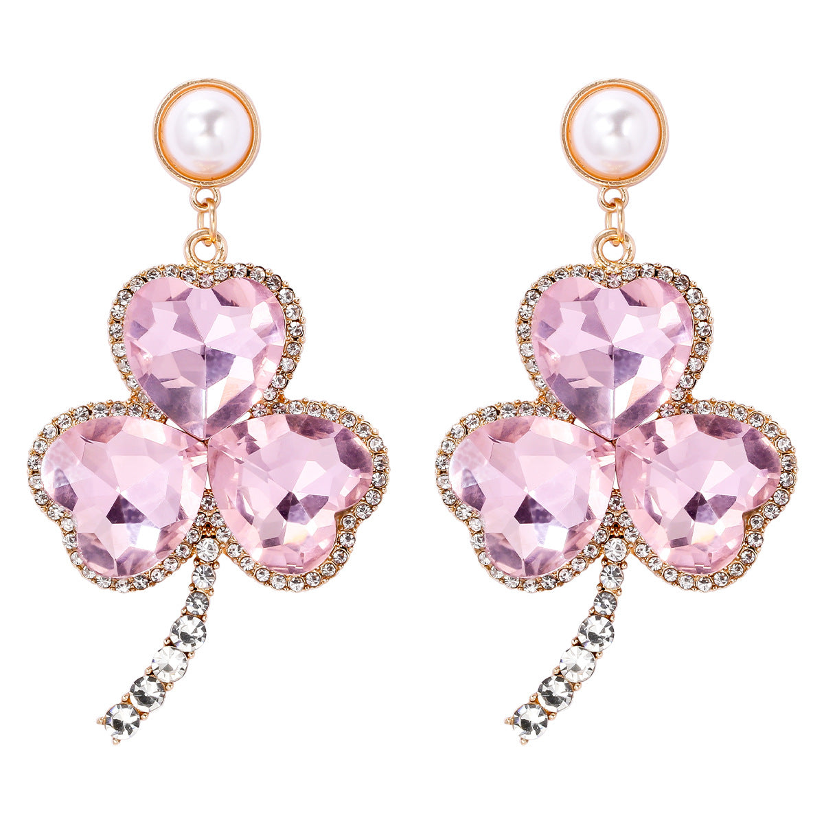 Wholesale St. Patrick's Day Clover Alloy Earrings