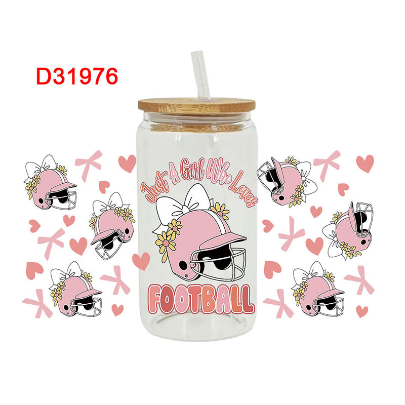 Wholesale Colorful Ball Bow Cartoon 16oz Cup UV DTF Wraps