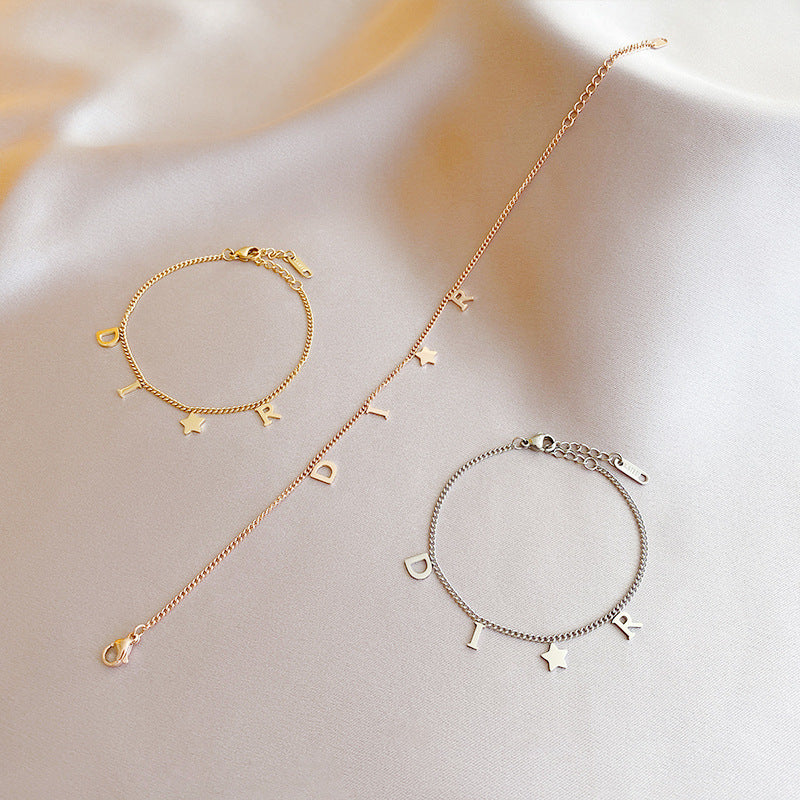 Wholesale Creative Letters Vintage Titanium Steel Bracelet