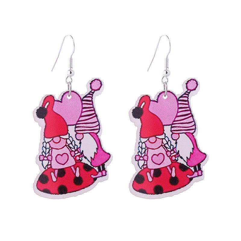 Wholesale Valentine's Day Pink Tape Love Balloon Acrylic Earrings