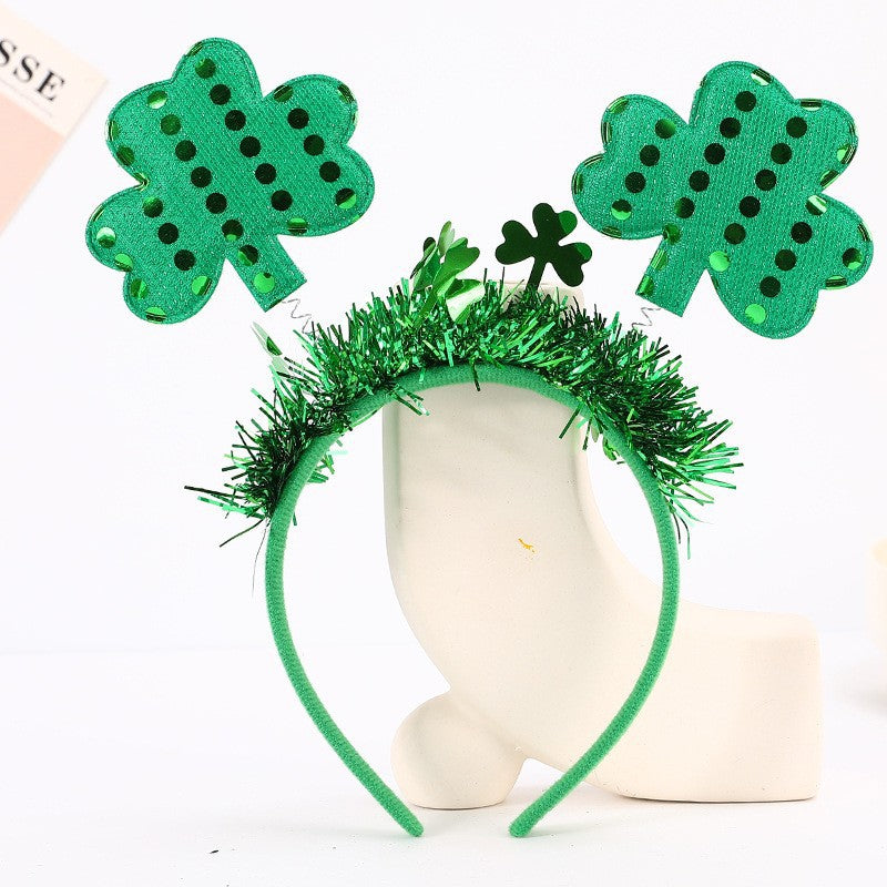 Wholesale St.  Patrick' s Day Green Clover Hat Headband