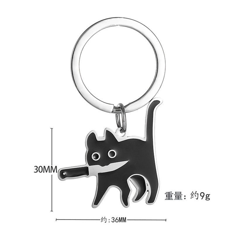 Wholesale stainless steel creative cat tag keychain necklace pendant