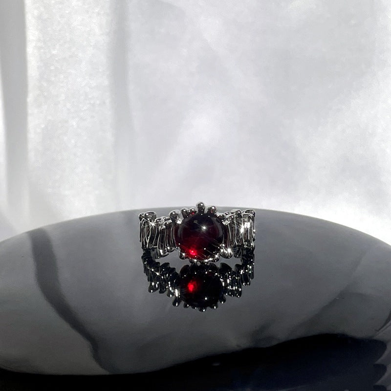 Wholesale Red enamel sweet cool punk cold style ring