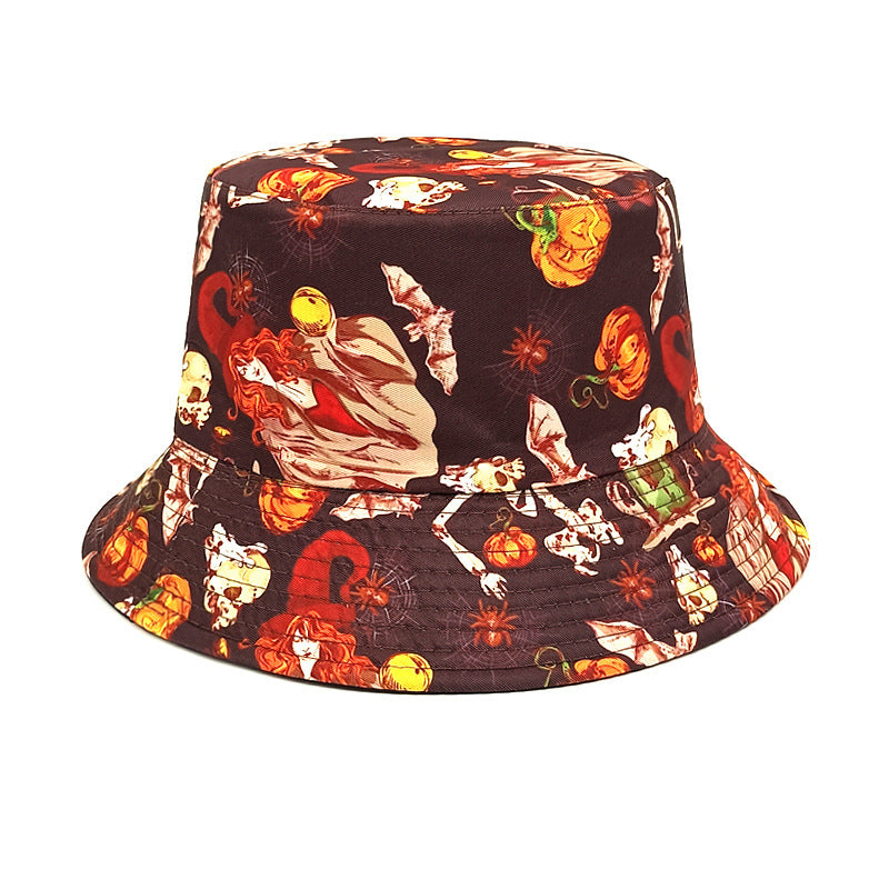 Wholesale Halloween New Pumpkin Skull Polyester Bucket Hat