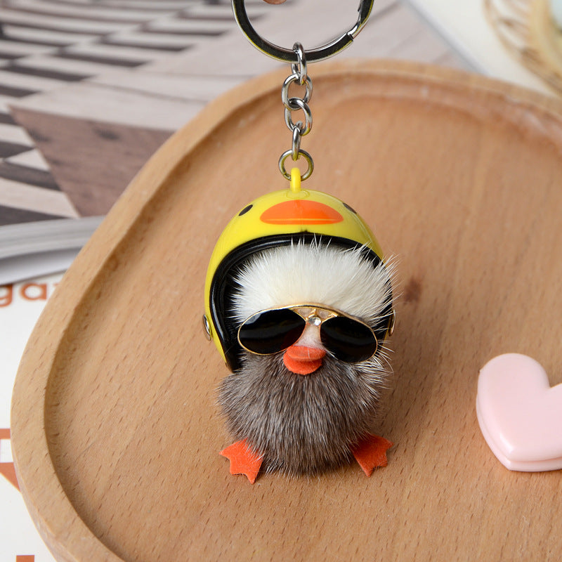 Wholesale Mini Yellow Duck Fur Keychains