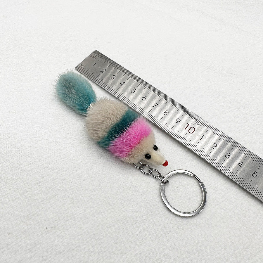 Wholesale Cute Mink Fur Mouse Keychain