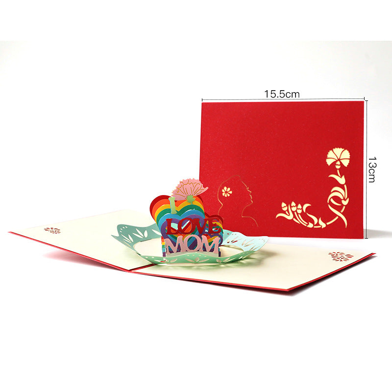 Wholesale Mother's Day Greeting Cards 3D Three-dimensional Paper Carved Small Cards