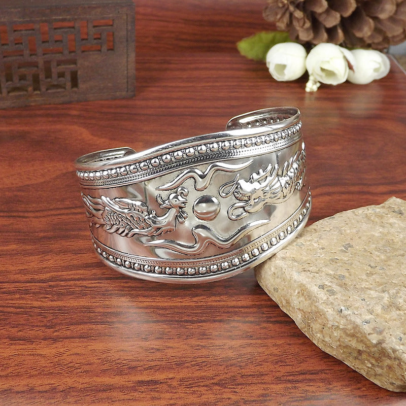 Wholesale Silver Grain Handmade Retro Ethnic Style Bracelet