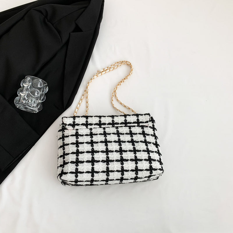 Wholesale Woven Plaid High-capacity Chain Single Shoulder Underarm Bag
