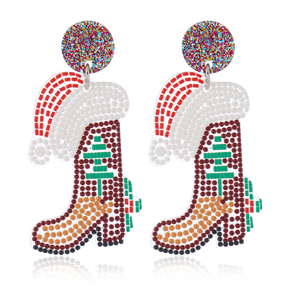 Wholesale Christmas colorful acrylic earrings