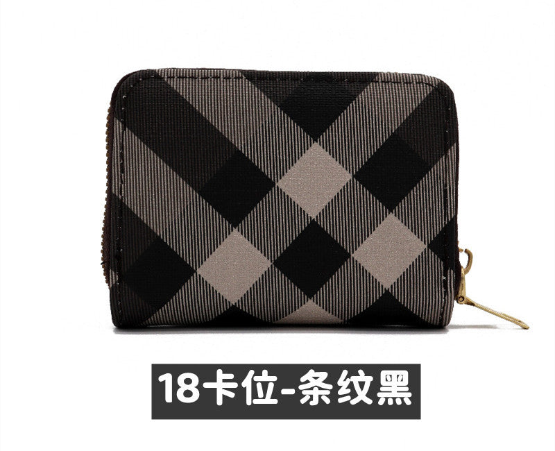 Wholesale women' s large capacity striped accordion card holder