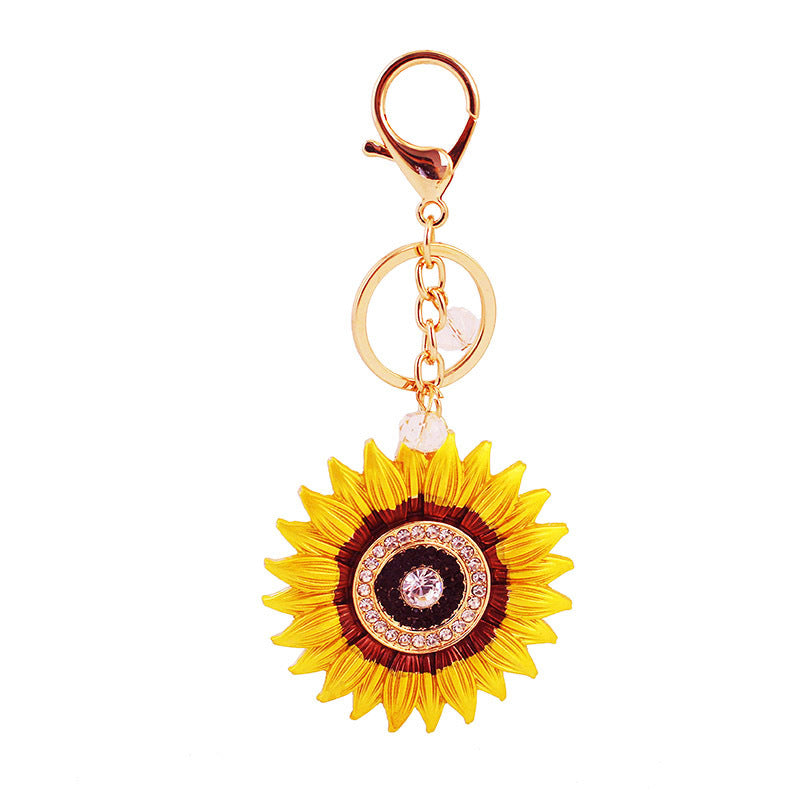Wholesale Sunflower Plant Zinc Alloy Keychains