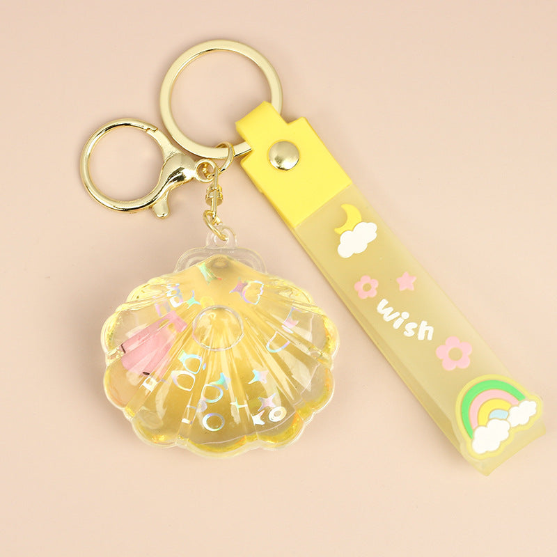 Wholesale Creative Oil-infused Ocean Shell Keychain