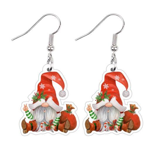 Wholesale Cartoon Resin Santa Claus Candy House Earrings