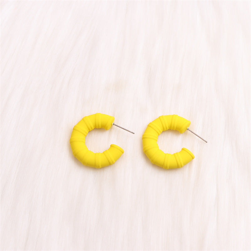 Wholesale Colorful Bamboo C-ring Acrylic Earrings