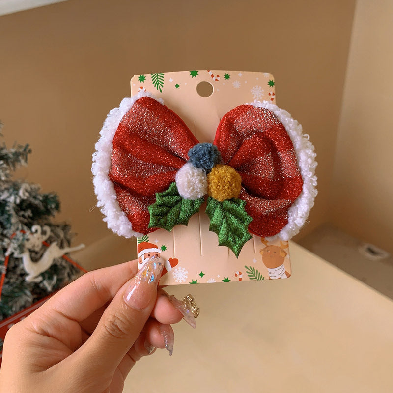 Wholesale Christmas Plush Bow Headband OLY-HD-XHX001