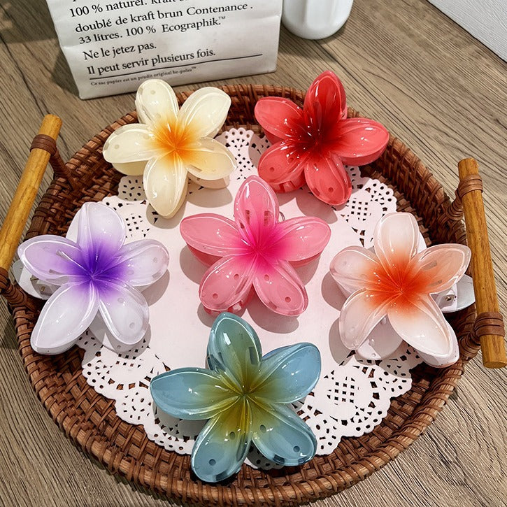 Wholesale Plumeria Gradient Shark Grab Clip