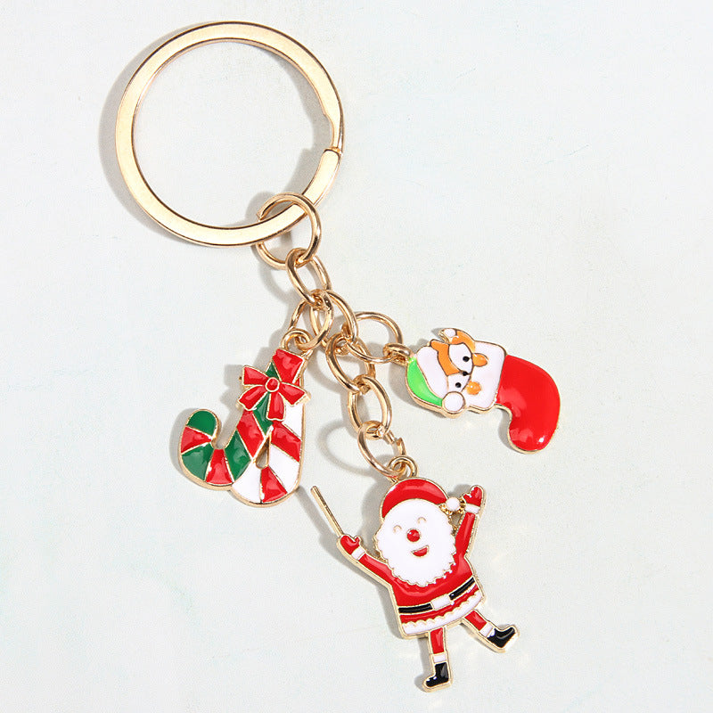 Wholesale 10PCS Christmas Tree Zinc Alloy Keychain
