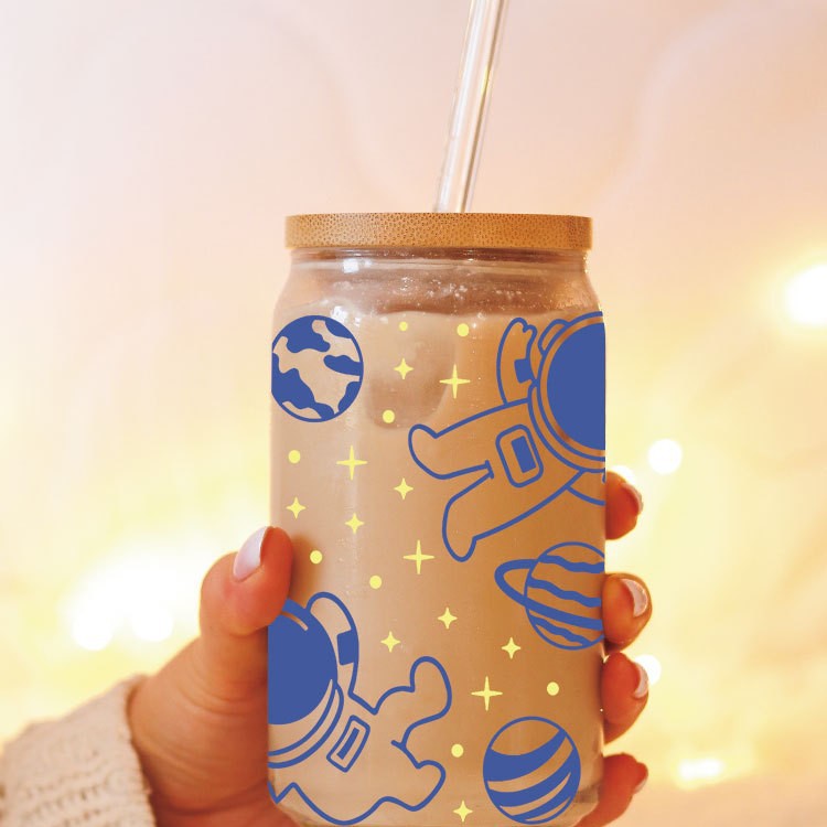 Wholesale Colorful Planet Astronaut Series 16oz Cup UV DTF Wraps