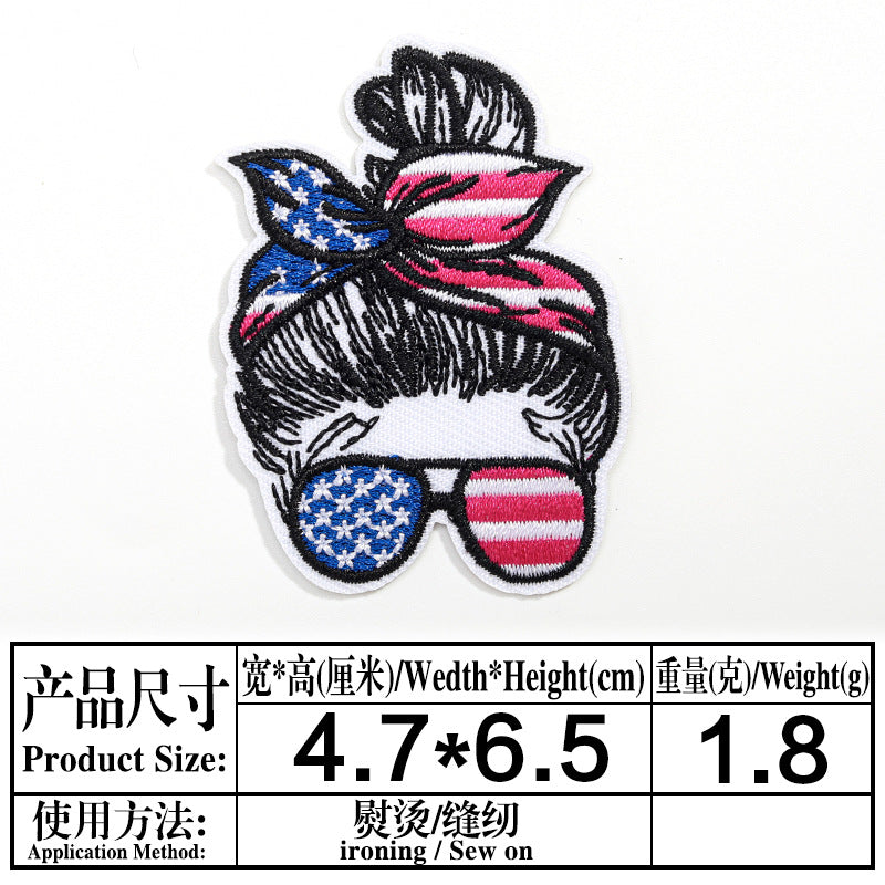 Wholesale Independence Day flag colorful and diverse embroidery DIY patches