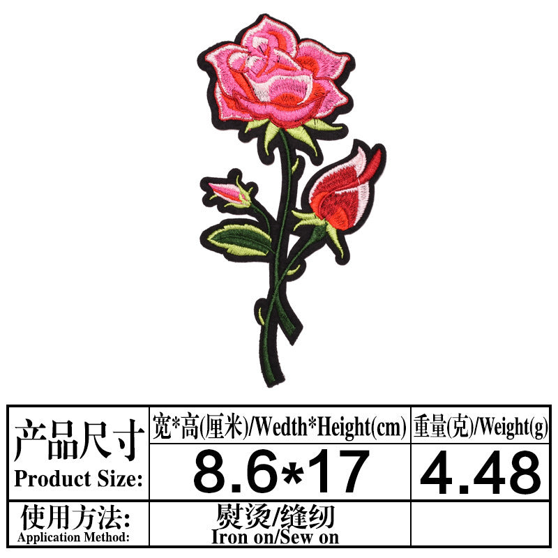 Wholesale Twill Flower Embroidery Patches DIY Sewing Craft Supply For Clothing Decoration