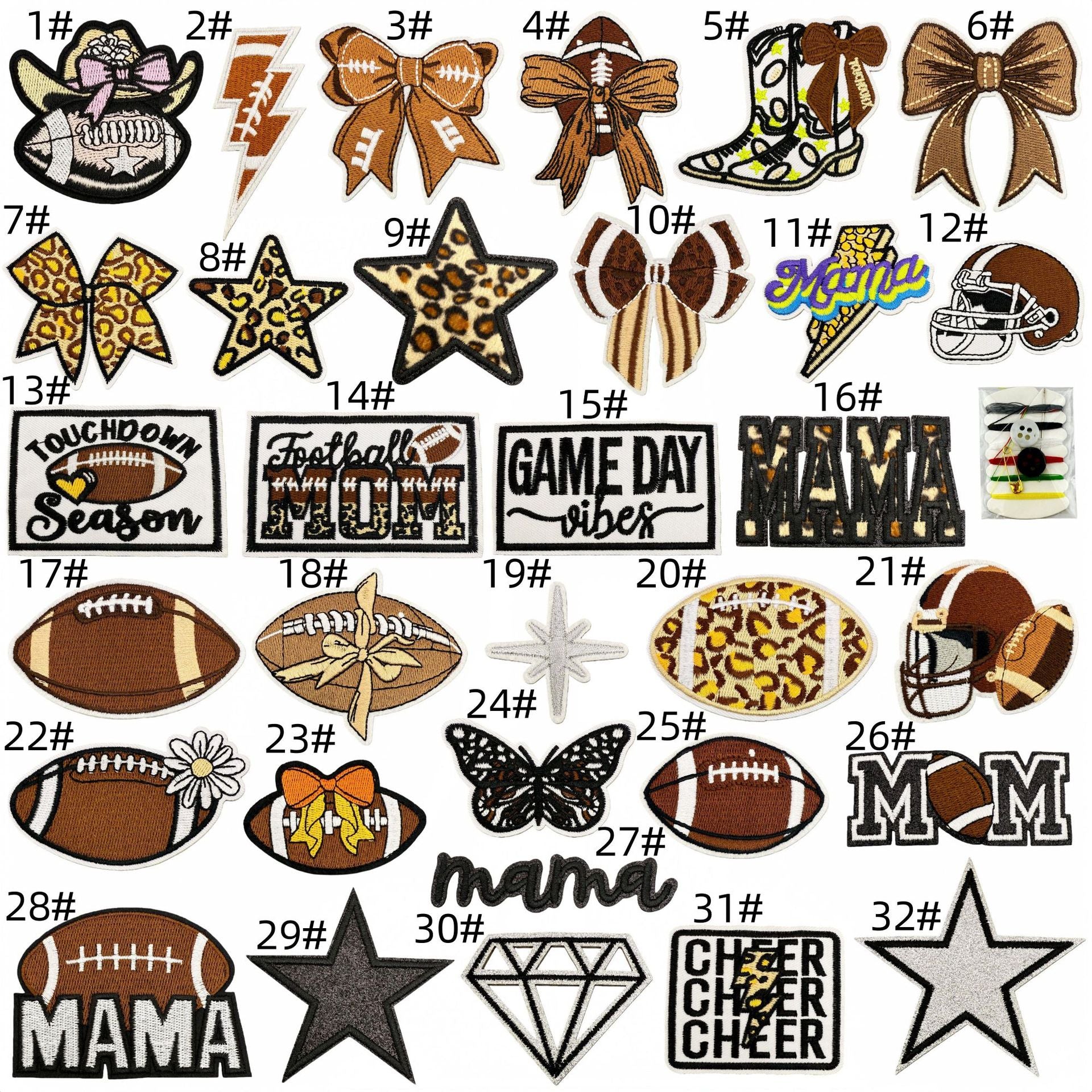 Wholesale Leopard print series rugby embroidery DIY Patches